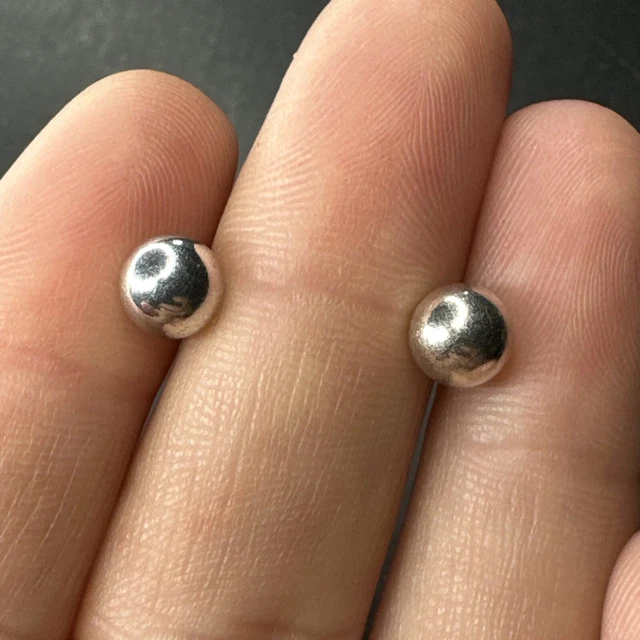 Boucles D'oreilles Pendantes Anciennes En Argent Massif 925 - Style Ethnique Boule