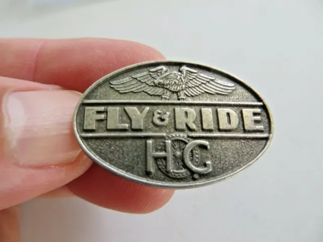 Fly & Ride Hog Harley Davidson Motorcycle Pin,Norscot,Mequon Wisconsin Lapel Pin