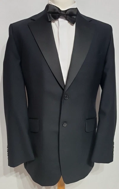 GIACCA SMOKING Jeff Banks London Uomo Wedding Prom Smoking Ch40"R Nero