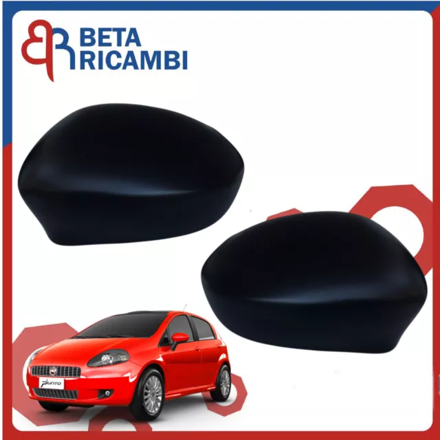 Calotte Specchietti Fiat Grande Punto Evo Copertura Retrovisore Coppia Nero DXSX