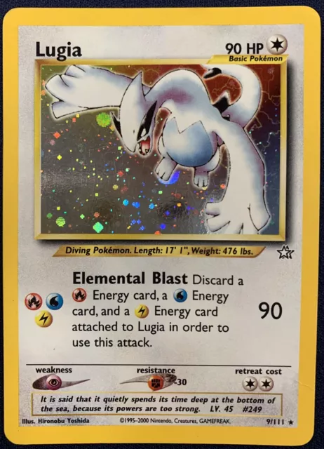 Lugia Holo Rare Pokemon Neo Genesis 9/111 Played Wotc Vintage