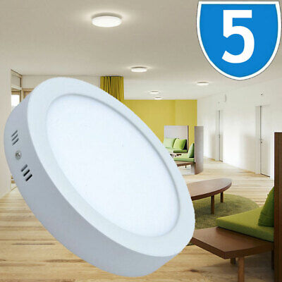 5x Led Soffitto Rotondo Pannello Giù LUCI BAGNO CUCINA SALOTTO Wall IP44 UK 