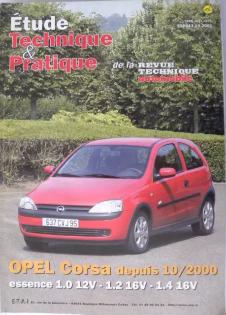revue technique automobile RTA OPEL Corsa depuis 10 / 2000 essence n°643