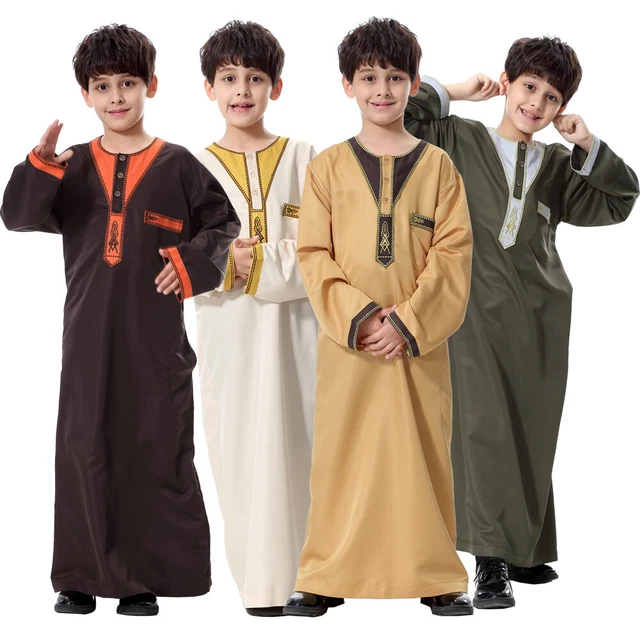 MEN ABAYA KAFTAN Muslim Saudi Arab Dishdasha Thobe Robe Jubba Thoub ...