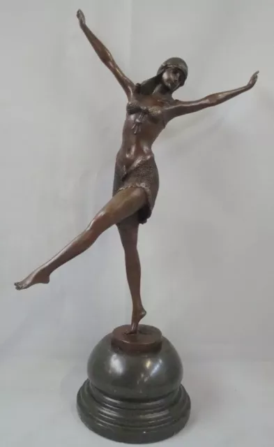 Statue Sculpture Sexy Art Deco Style Art Nouveau Style Bronze Signed