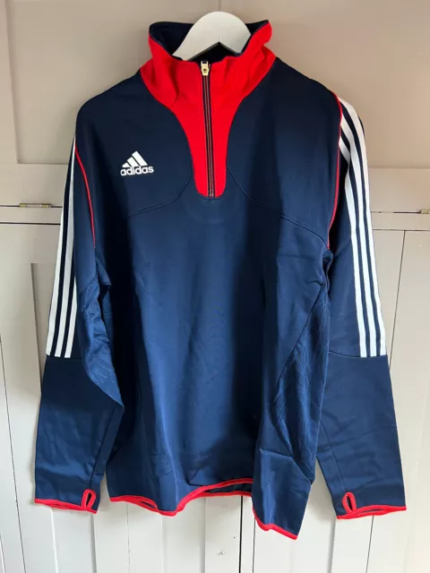 Adidas Performance men's half zip sweatshirt | Blue/red/white | XL | Rare | New