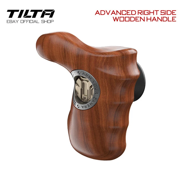Mango de madera inclinable lado derecho riel/ARRI de la OTAN para cámara réflex digital/DJI jaula Ronin 4