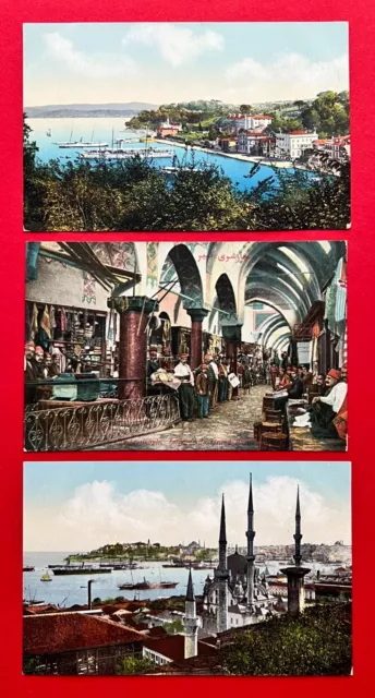 3 x AK CONSTANTINOPEL Türkei um 1910 Stadtansichten und Typen Markt  ( 114644