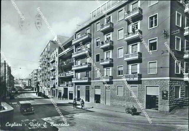 br268 cartolina cagliari citta' viale s.benedetto sardegna