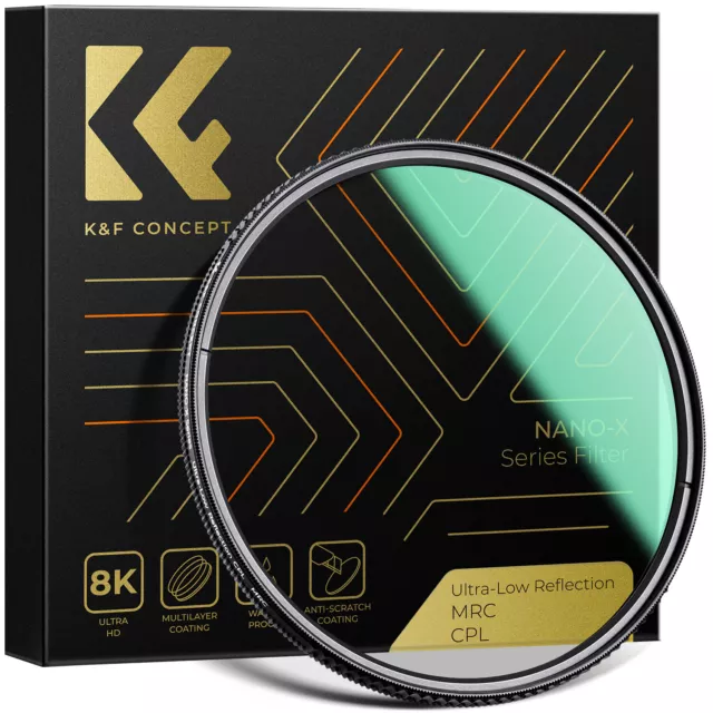 K&F Concept Lens Filter CPL Ultra Low Reflection NANO X 49mm 52mm 67mm 77mm 82mm