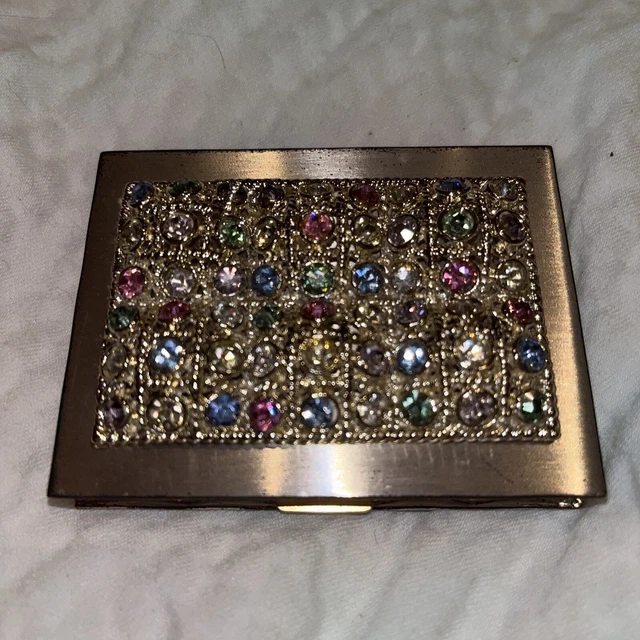 Vintage Volupte Mirrored Compact Rhinestones