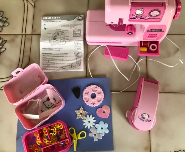 Hello Kitty Chainstitch Sewing Machine + Bead Applicator Set Pink - Used As-is