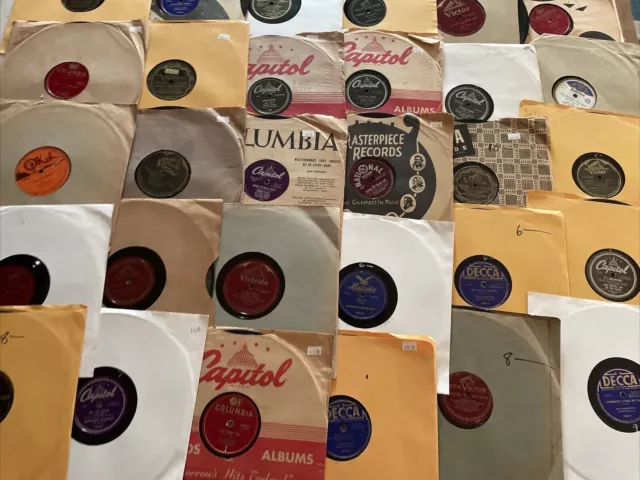 Lot of 10 78 rpm 10" Vinyl Records (shellac, phonograph) Mixed Genre All Sleeved Lot of 10 78 rpm 10" Vinyl Records (shellac, phonograph) Mixed Genre All Sleeved