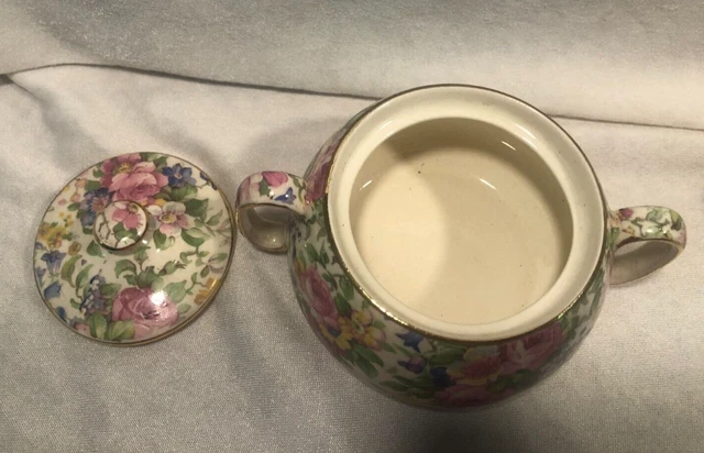 Royal Winton Grimwades Chintz Summertime Creamer & Sugar Bowl With Lid 3