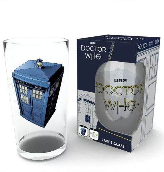 Dr Doctor Who Tardis Drinking Glass Tumbler New | Official Licensed