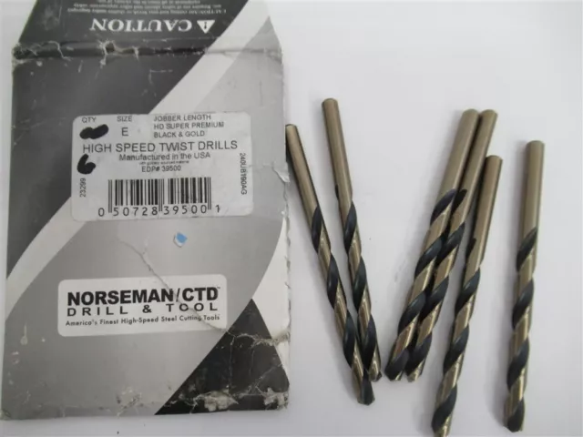 Norseman 39500 , E (1/4") HSS Jobber Length Drill Bit (PK 6)
