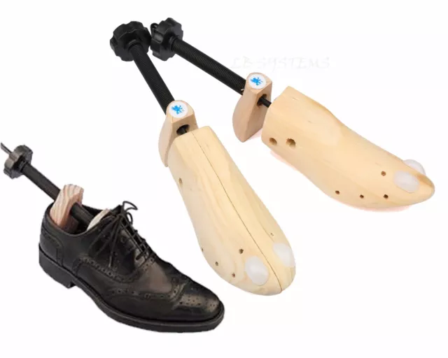 2 x Mens Women  Pine Wood Boot Shoe Tree Stretcher Wooden Shaper Bunion Width