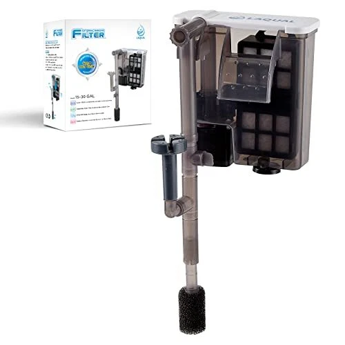 LAQUAL Aquarium Filter with Surface Skimmer 15-30 Gallon Small Fish Tank Filter