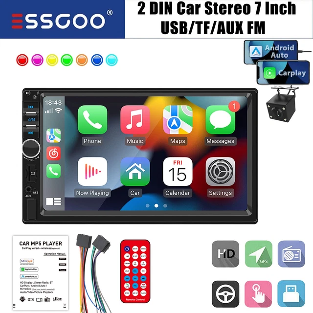 7 INCH DOUBLE 2DIN Car Radio Stereo FM USB Head Unit Touch Screen GPS ...
