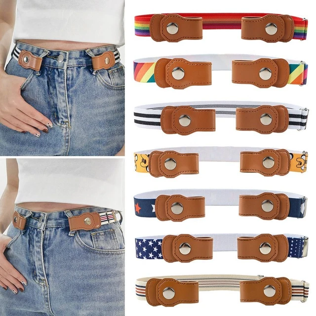 Jeans pantaloni elasticizzati tela cintura senza fibbia vita cintura bambini cintura