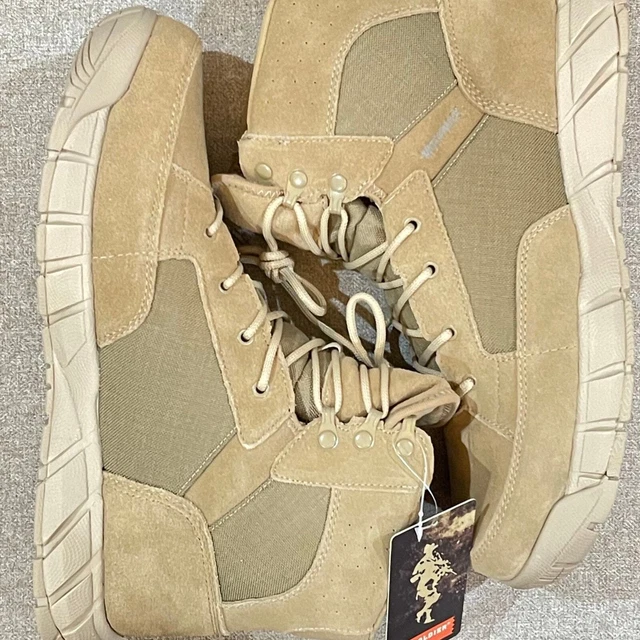 FREE SOLDIER ACC0021 Mens Tan Tactical Military Ankle Hiking Boots Size