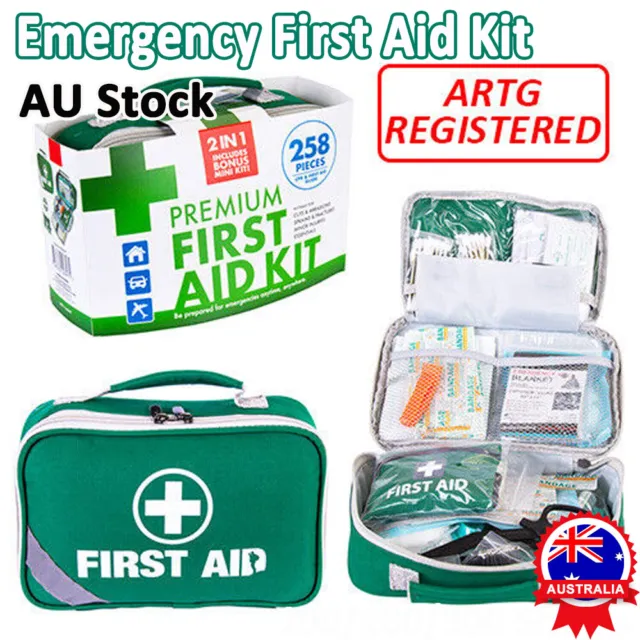 258PCS Emergency First Aid Kit Bag Family Office Boat ARTG Registered AU Stock