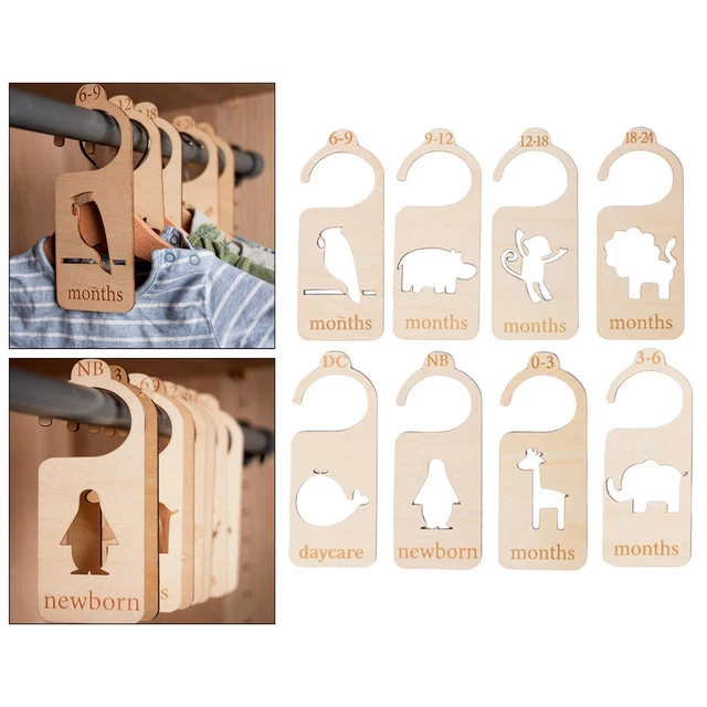 8 Pieces Wooden Baby Closet Dividers Baby Clothes Dividers Adorable Hanger for