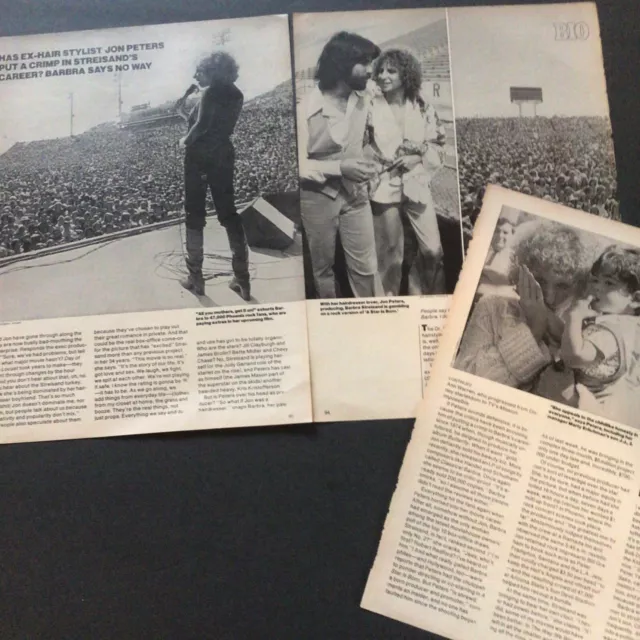 Barbra Streisand Jon Peters Clippings Vintage Magazine Article Full Spread