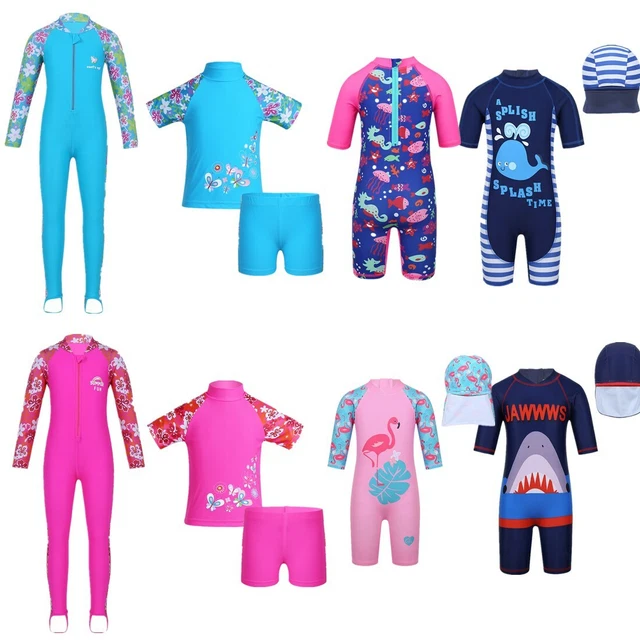 Combinaison De Natation Enfant Fille UPF 50+ - Maillot De Bain Protection Solaire Avec Bonnet - Licorne - Nylon/Élasthanne