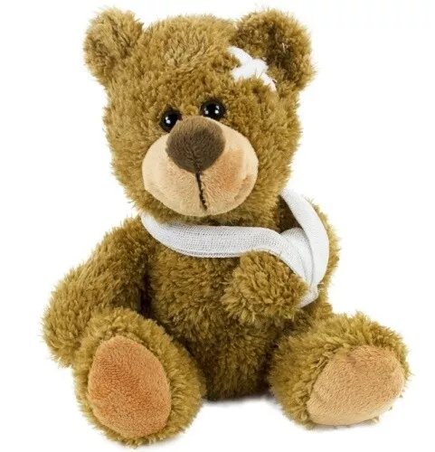 Teddybär mit Verband 21 cm Kuscheltier Gute Besserung Plüschtier Stofftier