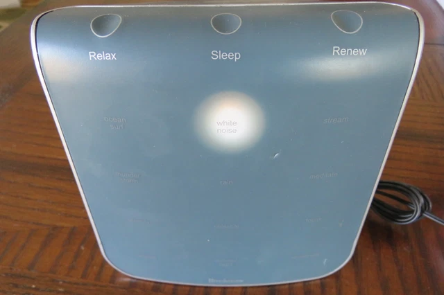 Brookstone Tranquil Moments 12 Máquina de Sonido Terapia del Sueño + Adaptador PROBADO