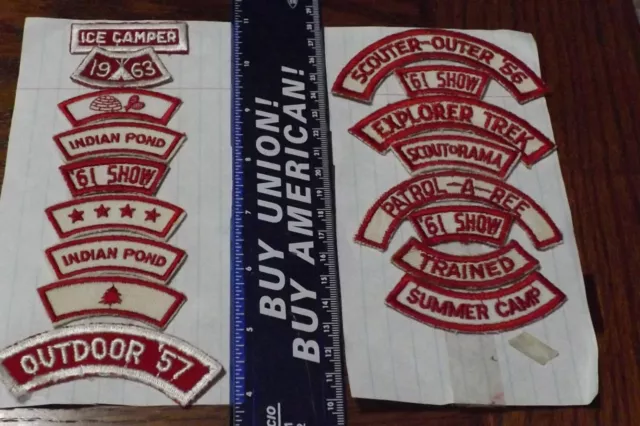 Boy Scout Segment Arc Patch INDIAN POND EXPLORER  1957 1961 1963SCOUTER TRAINED