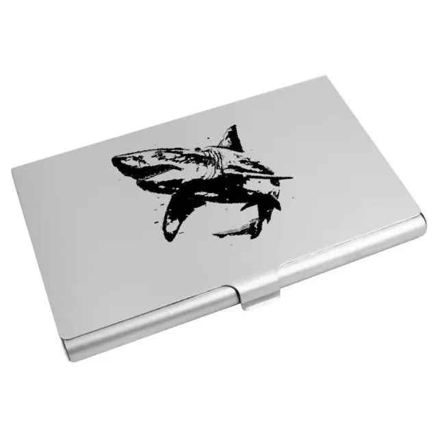'Shark Pixel Art' Business Card Holder / Credit Card Wallet (CH00039987)