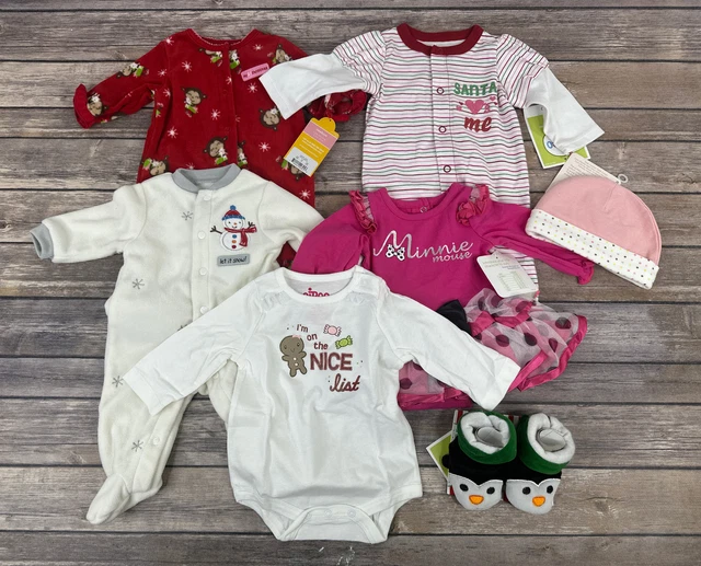 Carters Circo Disney Mixed Lot Baby Girl Christmas Outfit Size Newborn New