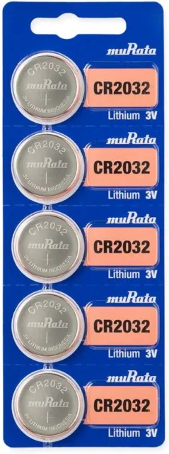 5 New Murata Sony CR2032 2032 3V Button Coin Battery EXP2031 Super Fresh