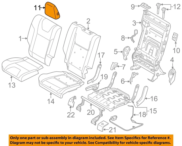 FORD OEM 1314 Escape Seats Tracks Rear Seat ComponentsHeadrest