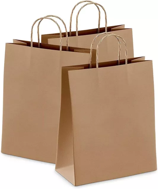 TAVICE Kraft Paper Bags 200 Pack XL Size 45x32x15cm Handles Craft Brown Bag