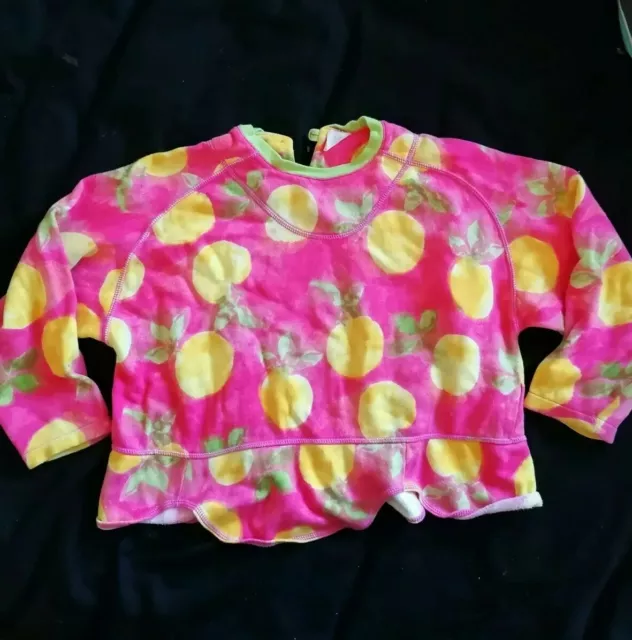 Vintage 90s Kids Oilily Pink Yellow Fruit  Scandi Cotton Sweater Jumper 6 yrs