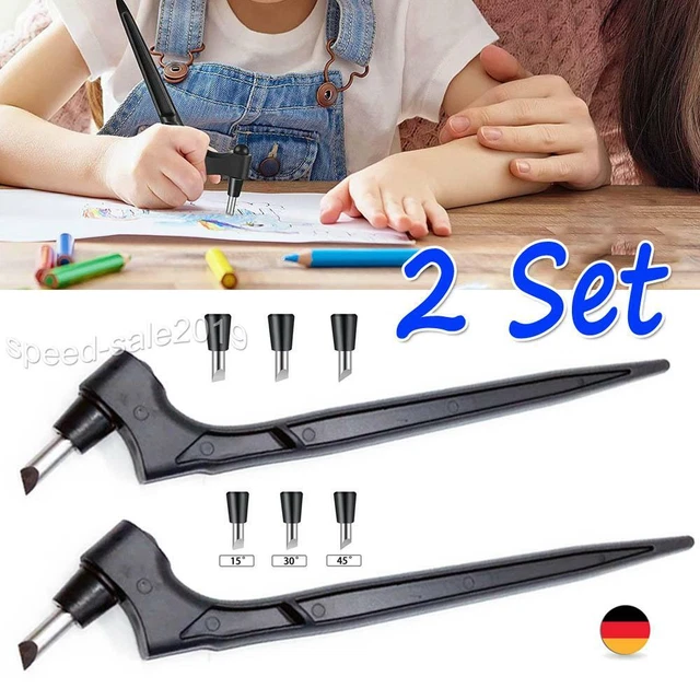 2x 360-Grad Schneidewerkzeug Drehen Hand Klinge Kunststoff Papier Craft Messer