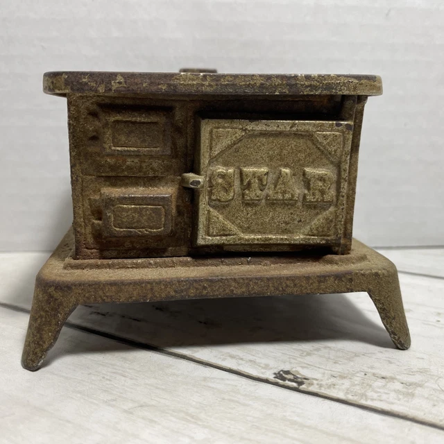 Cast Iron Stove Miniature Salesman Sample-Opening Firebox Door VTG Star Brand