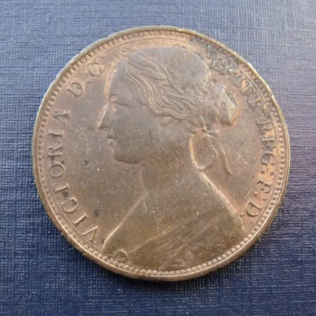 1862 Victoria Young Bun Head Bronze 1d One Penny Coin Queen Victoria