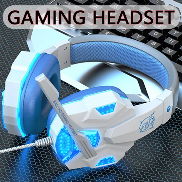 Surround Headphones  Gaming Headset Bass For PC Mic Stereo LED Xbox 3.5mm