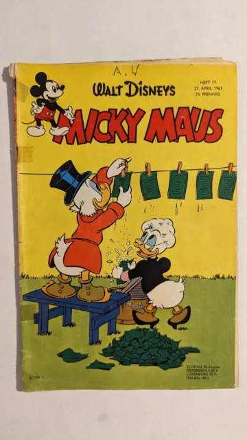 Micky Maus Heft 1963 Nr. 17 mit Schnipp / Gutschein und Sammelbild