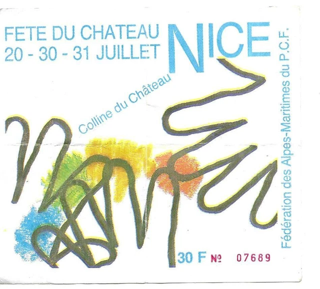 RARE / TICKET Billet Concert Fete Du Chateau Live A Nice ( France