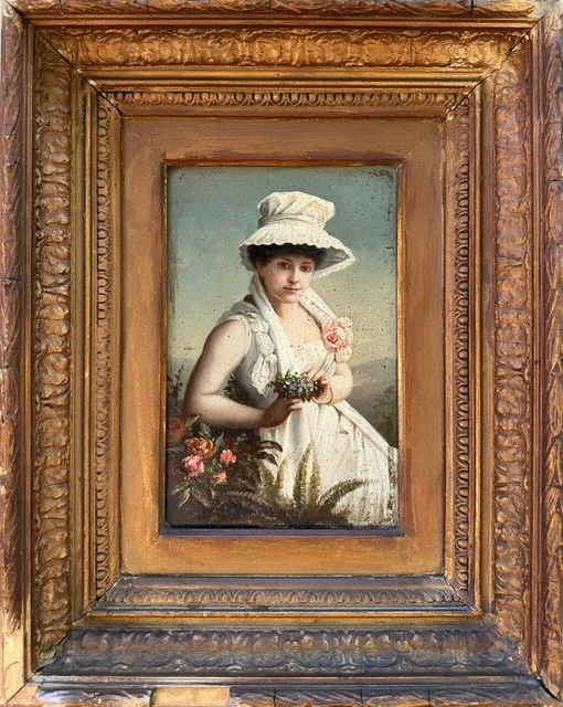 ANTIQUE PAINTING (19TH Century) : Portrait of a Lady, oil on board £297 ...