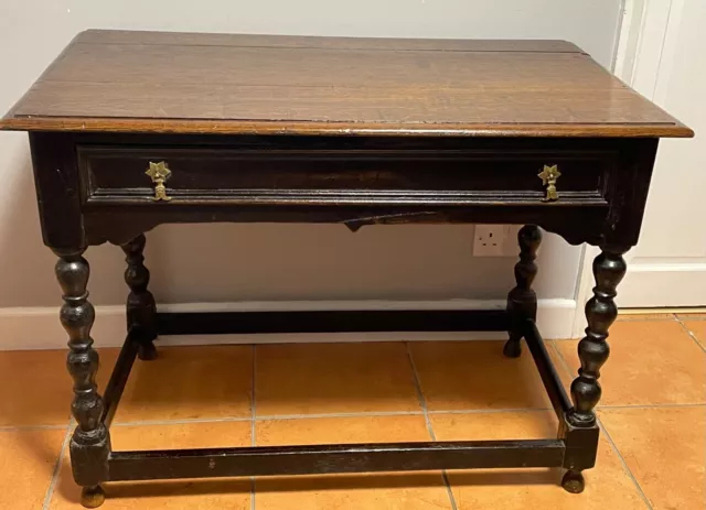 Antique Victorian Solid Oak Side Table Hall Table Console Table