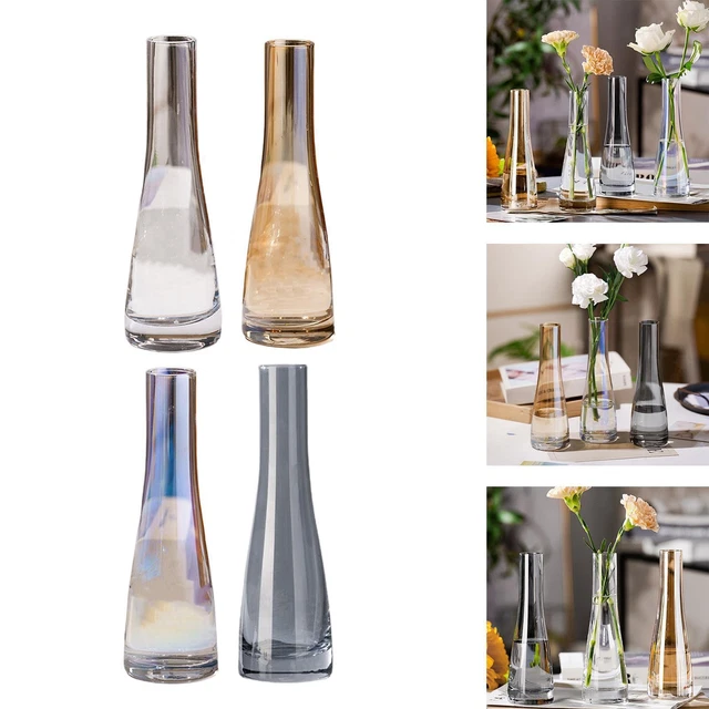 VASE EN VERRE étroit Vases en verre transparent Fleurs pour mariage de
