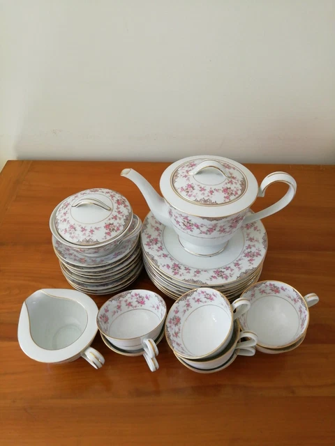 NORITAKE RC JAPAN CHINA TEA SET, Rosalie, 26 pieces