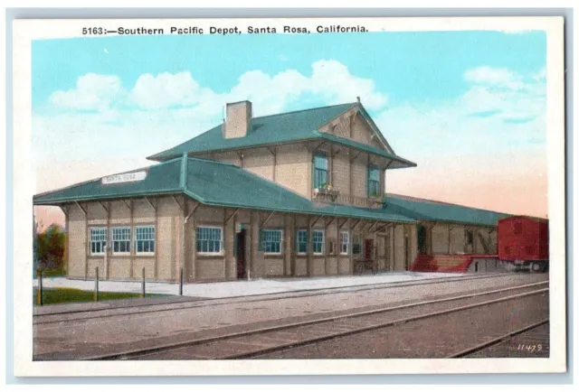 c1910 Southern Pacific Depot RR Rail Road Santa Rosa California Vintage Postcard