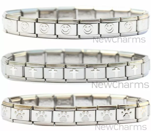 ITALIAN CHARM STARTER Bracelet with 18 Links - Choose Style / Design ...